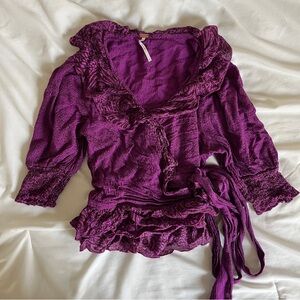 Free People Purple Olivia Top - Size XS